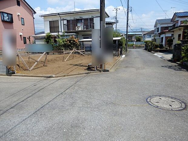 前面道路&現地土地