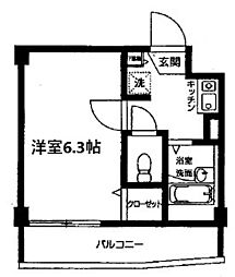 メゾン石神東池袋 1Kの間取図画像