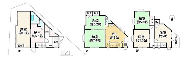 寝屋川市美井元町(6SDK)の間取り