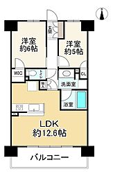 エスリード江坂グランアリーナ 2LDKの間取り