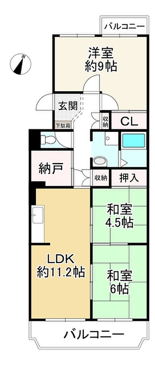 オリーブハイツ枚方長尾　4号棟(3SLDK) 5階の間取り