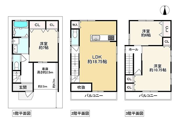 中古戸建　守口市大久保町2丁目(3LDK)の間取り