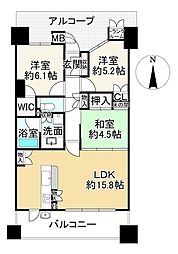 グラン・ブルー長浜表参道 3LDKの間取り