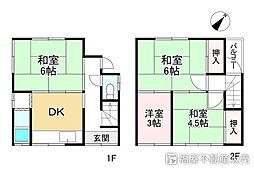 京福電気鉄道北野線 撮影所前駅 徒歩2分 4DKの間取り