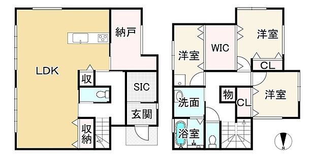 ＪＲ阪和線 浅香駅まで 徒歩9分(3SLDK)の間取り