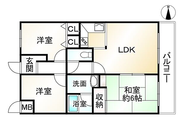 ライオンズマンション桂川久世(3LDK) 4階の間取り
