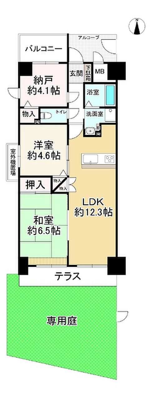 セザール鶴見緑地(2SLDK) 1階の間取り