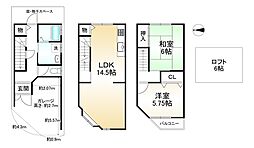 京都地下鉄東西線 椥辻駅 徒歩10分 2LDKの間取り