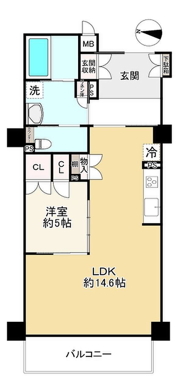 マスターズマンション神戸学園都市中楽坊(1LDK) 7階の間取り