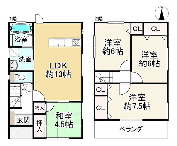 近鉄大阪線 高安駅まで 徒歩13分(4LDK)の間取り