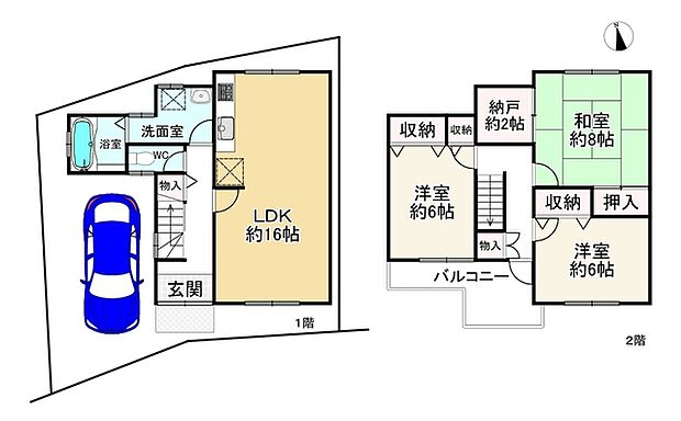 長岡京市奥海印寺谷田(3SLDK)の間取り