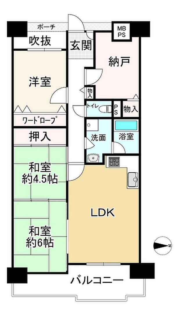 シャトー・サンパークスクエア(3SLDK) 1階の間取り