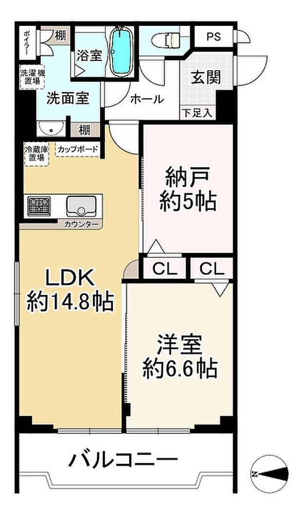 ルネ江坂(1SLDK) 12階の間取り