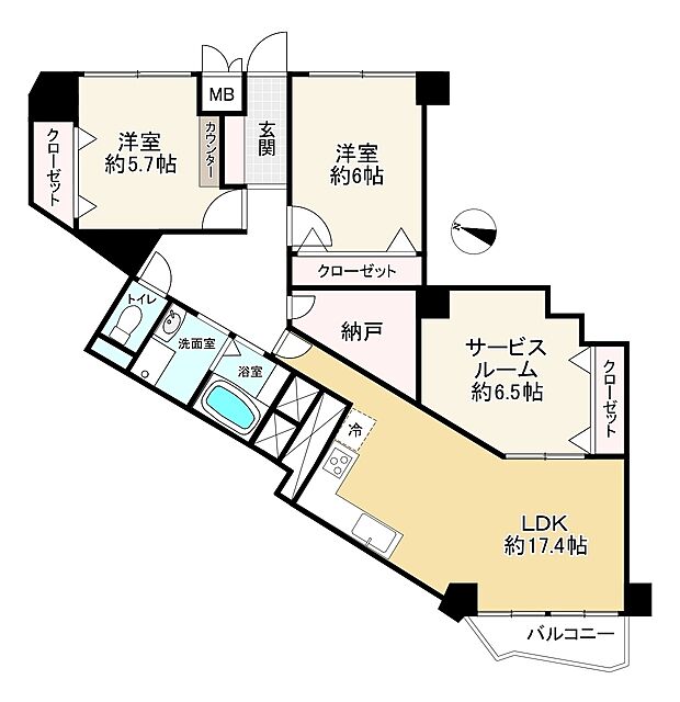 メゾン豊中刀根山(2SLDK) 9階の間取り