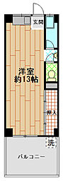 サニーコート平野 1階ワンルームの間取り
