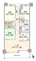 プライヴェル東中山 3LDKの間取図画像