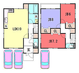 岩倉村松町116-29 貸家 1階3LDKの間取り