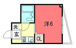 エルペキーニョ 1Kの間取図画像