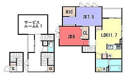 シルクメゾン岡崎 2階2SLDKの間取り