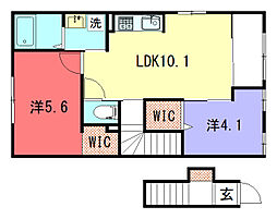 Camera幡枝 2階2LDKの間取り