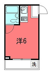 サンモリッツ 2階ワンルームの間取り