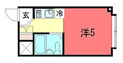 嘉門ハイツ 3階ワンルームの間取り
