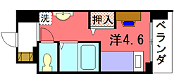キャンパスヴィレッジ京都一乗寺 3階ワンルームの間取り