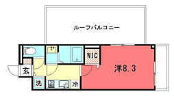 ベラジオ雅び京都洛北ガーデン 4階1Kの間取り