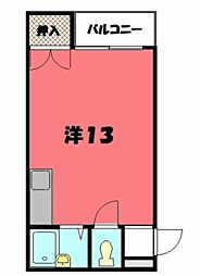 コーポ茶山 ワンルームの間取図画像