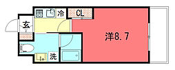 レジディア洛北 1Kの間取図画像