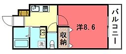 ハーミテージ修学院 1Kの間取図画像