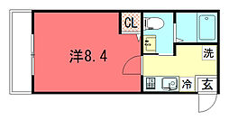 K'sメゾン御蔭 1Kの間取図画像