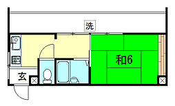 田渕マンション 1Kの間取図画像