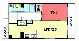 インベスト京都白川 1LDKの間取図画像