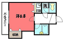 聖護院谷口マンション 1Kの間取図画像
