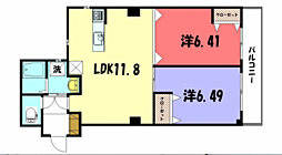 グリーンヒル北山通 2LDKの間取図画像