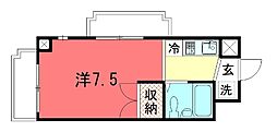 MYシャイン 1Kの間取図画像