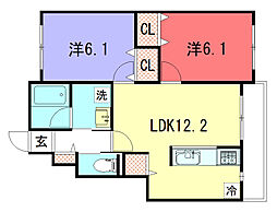 ラパスプラトー 2LDKの間取図画像