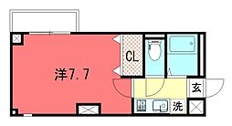 ラフイネ一乗寺 1Kの間取図画像
