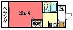 プロスパコート 1Kの間取図画像