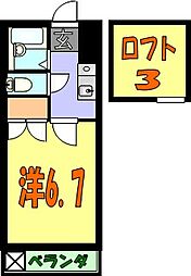 コンセール・リベルテ 1階1Kの間取り