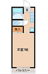ロフティ京町 4階1Kの間取り