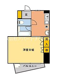 第2エトワール 1階1Kの間取り