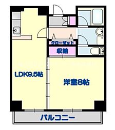 フォレスト平成 2階1LDKの間取り