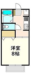 ルミエール翔 1Kの間取図画像