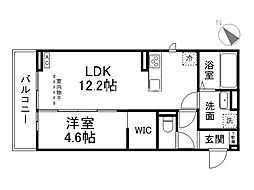 Mon Amour知原 3階1LDKの間取り