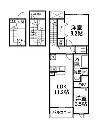 Koti Kolmio 3階2LDKの間取り