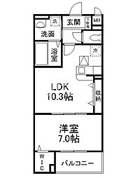 メゾンドエフ 1階1LDKの間取り