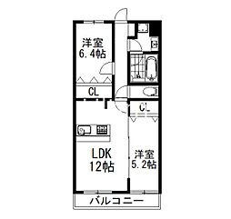 Plum Owl II 3階2LDKの間取り