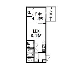 （仮称）桃山水野左近西町新築アパート 1階1LDKの間取り